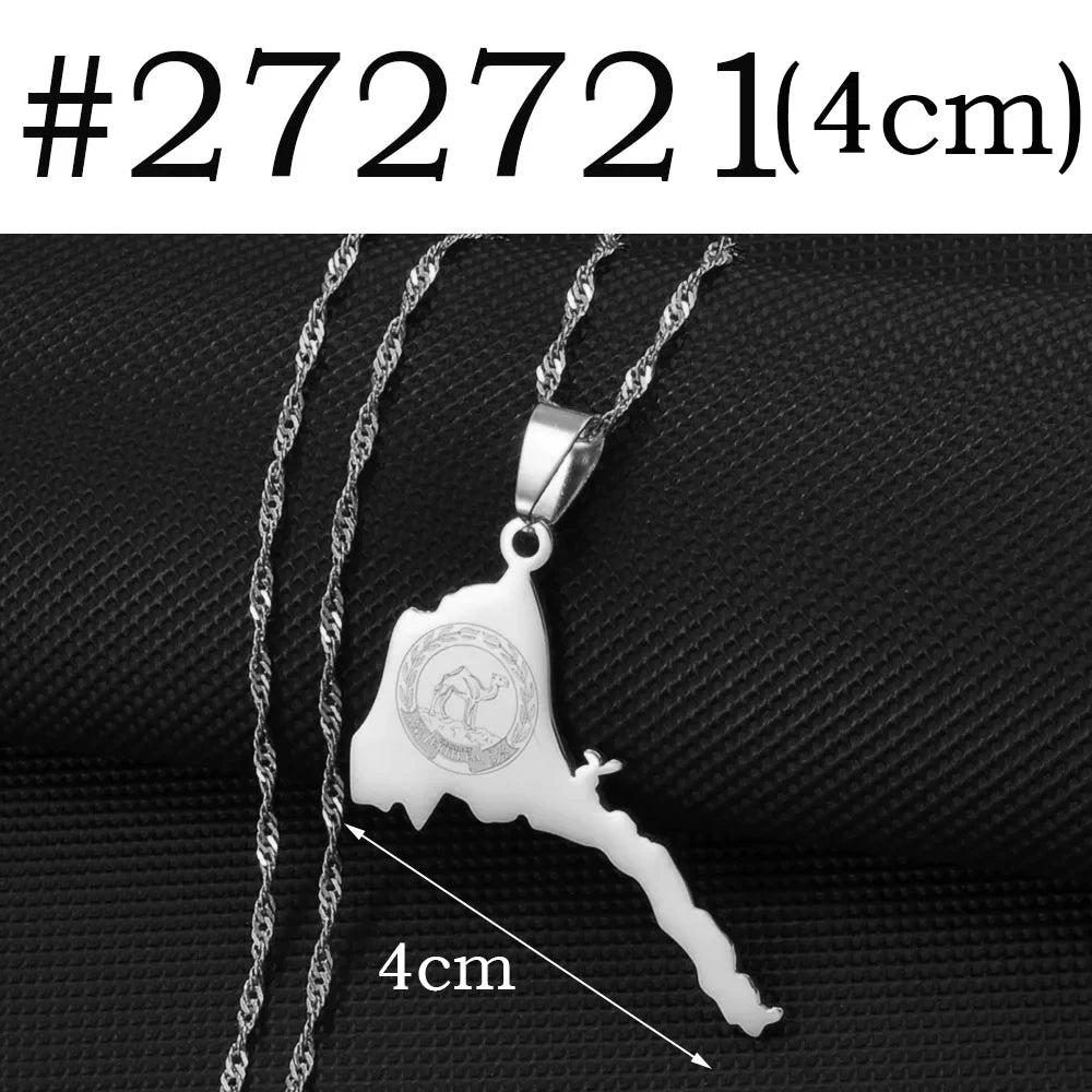 Eritrea Map Flag Necklaces for Women and Men