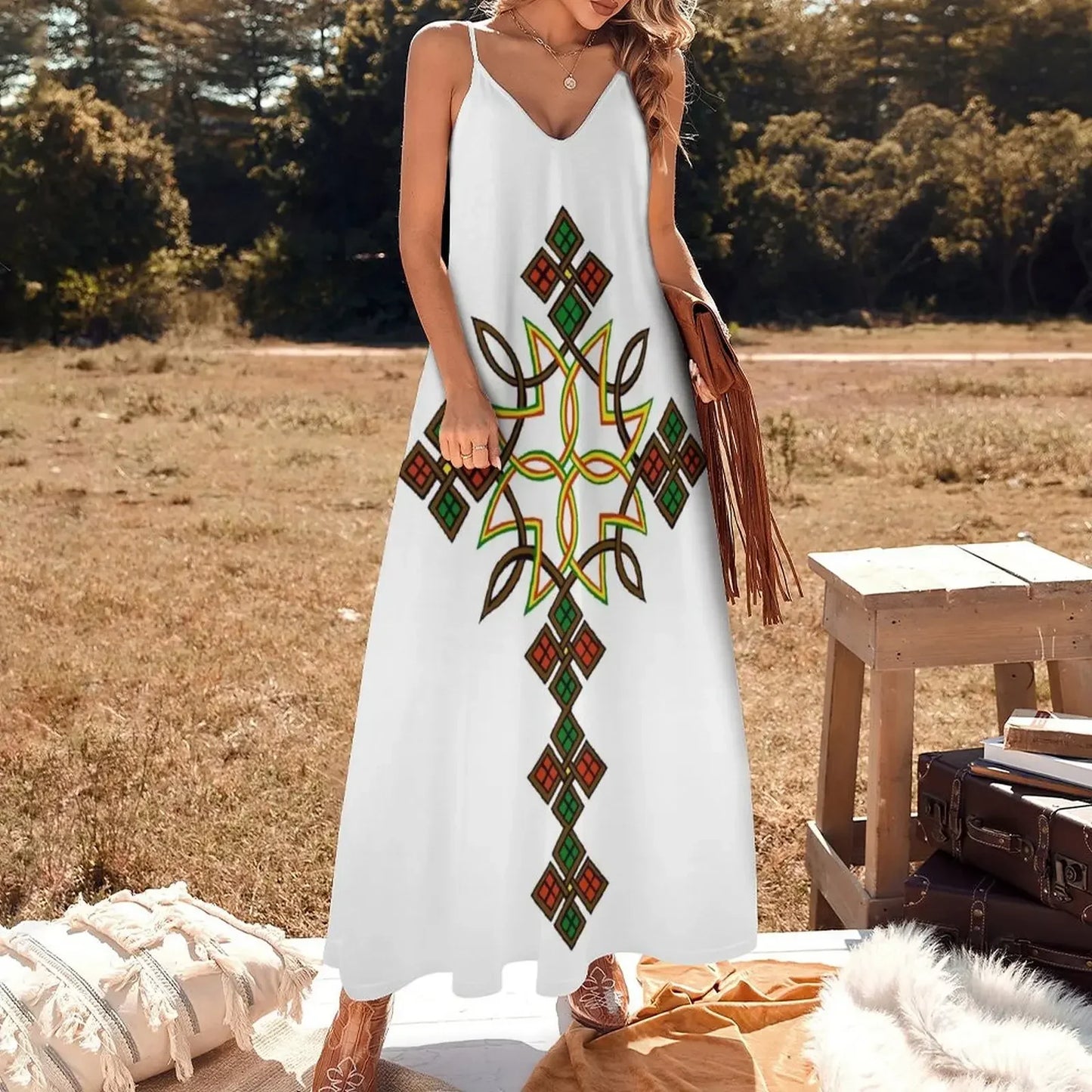 Habesha Cross Sleeveless Dress